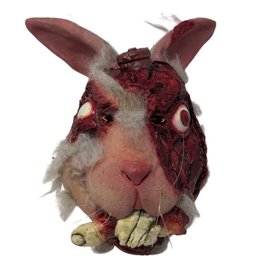 Zombie Rabbit Horror Mask Killer Bunny Gore Latex Halloween Prop Handmade